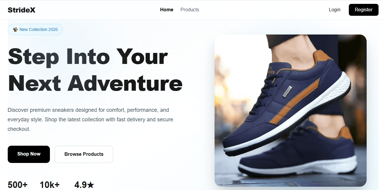 StrideX — Full Stack E-Commerce screenshot