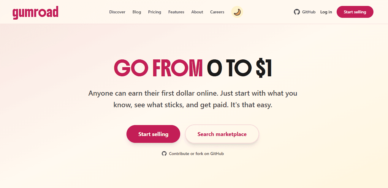 Gumroad — Redesigned Landing Page screenshot